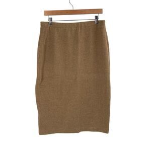 Vintage Hauber Germany Made Wool Silk Angora Tan Brown Pencil Lined Skirt 16